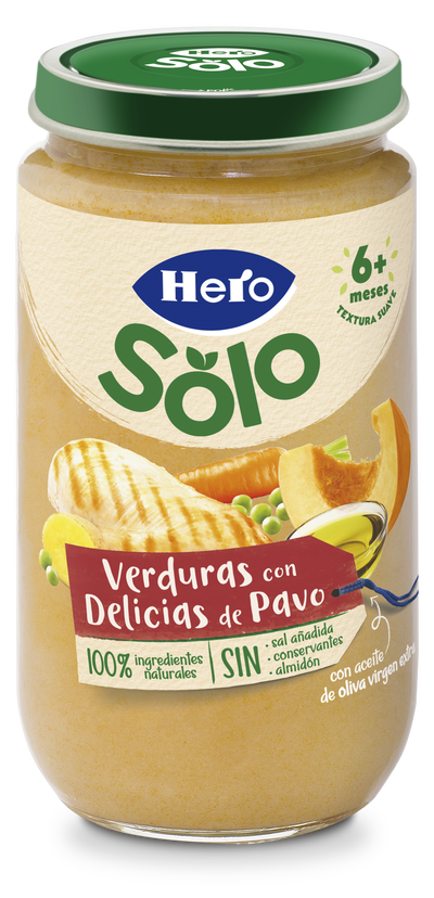 Tarro Hero Solo verduritas delicias de pavo 235g