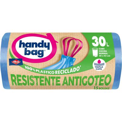 Bolsa de basura Handy Bag 15 uds 30 litros antigoteo