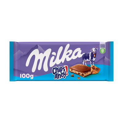 Chocolate con leche Milka 100g relleno de chips ahoy