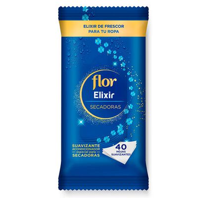 Toallitas suavizantes Flor 40 unidades para secadora Elixir