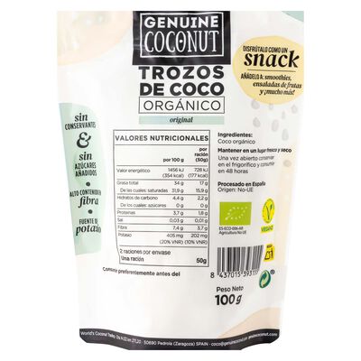 Coco en trozos orgánico Genuine Coconut 100g