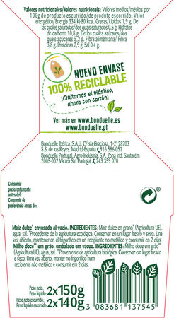 Maiz dulce en grano eco sin azucar Bonduelle pack2
