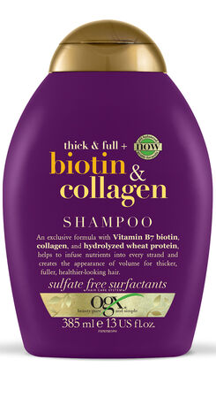 Champ&uacute; Biotina y Col&aacute;geno OGX Cabello Fino,385 ml
