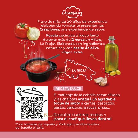 Tomate frito creaciones Orlando 495g receta dulce