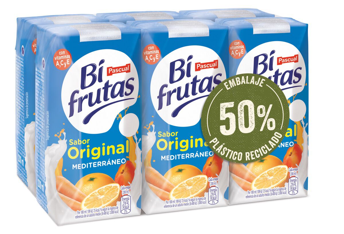 Zumo mediterráneo con leche Bifrutas Pascual pack 6