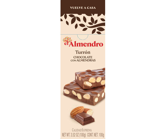 Turrón de chocolate y almendras El Almendro 100g