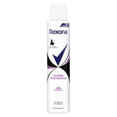 Desodorante spray Rexona 200ml invisible black&white sin alcohol