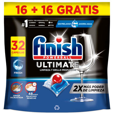 Detergente en pastillas para lavavajillas Finish 16+16U Ultimate