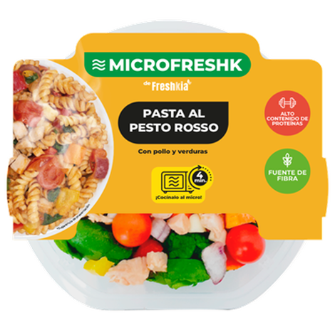 Fusilli al pesto rosso de pollo y verduras Freshkia 325g