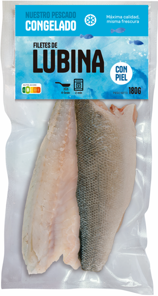 Lubina en filetes con piel 180g