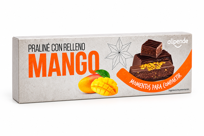 Praliné chocolate negro relleno de mango Alipende 145g