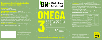Complemento alimenticio Omega 3 Distintivo Natural 30 c&aacute;psulas