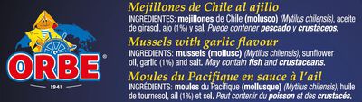Mejillones de Chile al ajillo Orbe 69g