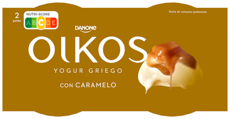 Yogur estilo griego Oikos pack 2 caramelo
