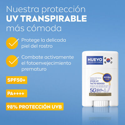 Crema solar facial stick con factor de protecci&oacute;n 50 Nivea 15ml