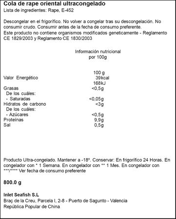 Colas de rape Exkimo 640g