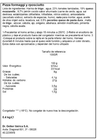 Pizza La Mia Grande Dr Oetker 400g prosciutto