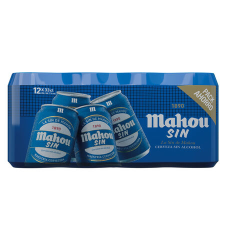 Cerveza sin alcohol Mahou pack 12 latas 33cl
