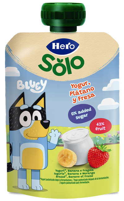 Alimento infantil Hero Yogurín con plátano y fresa 100g