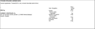 Tomate triturado natural categoria extra Apis 800g