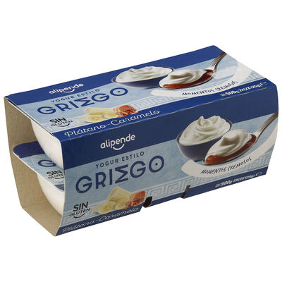 Yogur estilo griego Alipende pack 4 plátano y caramelo