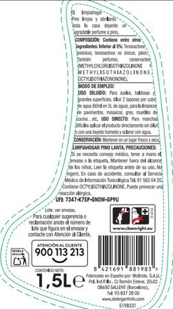 Limpiador para el hogar multisuperficies con alcohol de Lanta 1,5 litros