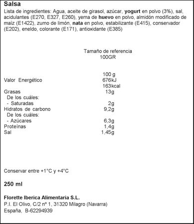 Salsa yogurt Florette 250ml