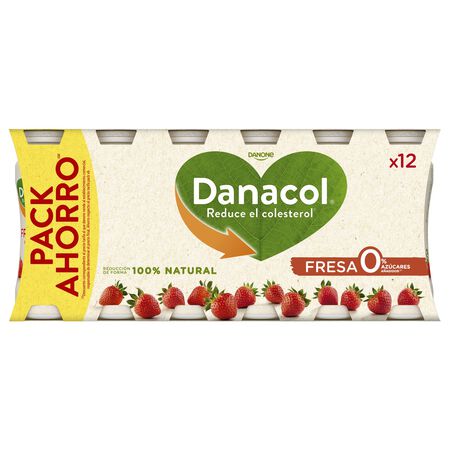Bebida láctea Danacol colesterol pack 12 fresa