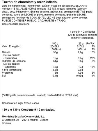 Turrón mini clásico Suchard 130 g