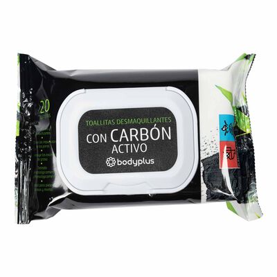 Toallitas Bodyplus 20 unidades carbón activo