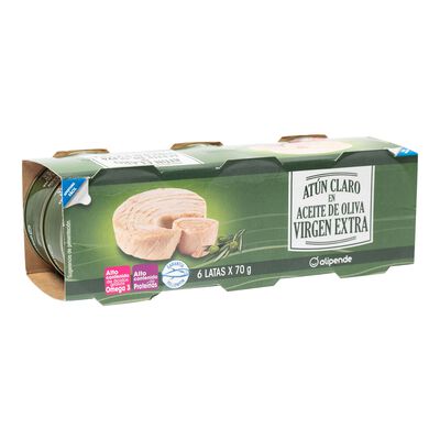 Atún claro Alipende pack 6 en aceite oliva virgen extra