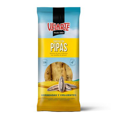 Barritas con pipas y semillas de girasol pan Velarte 80g