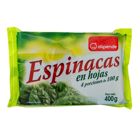 Espinacas en hoja Alipende 400g en porciones