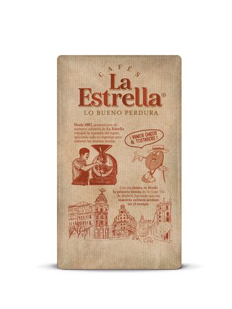 Caf&eacute; molido descafeinado La Estrella mezcla 250g