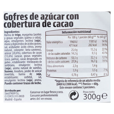 Gofre de az&uacute;car Sweetkery cacao 300g