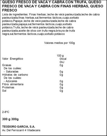 Queso rulo sabores de finas hierbas trufa y papaya Oh My Cheese 300 g
