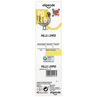 Pollo limpio Alipende 1,7kg aproximadamente