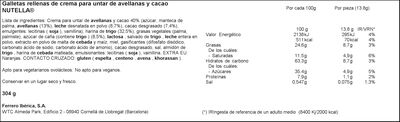 Galletas rellenas Nutella 304g biscuits