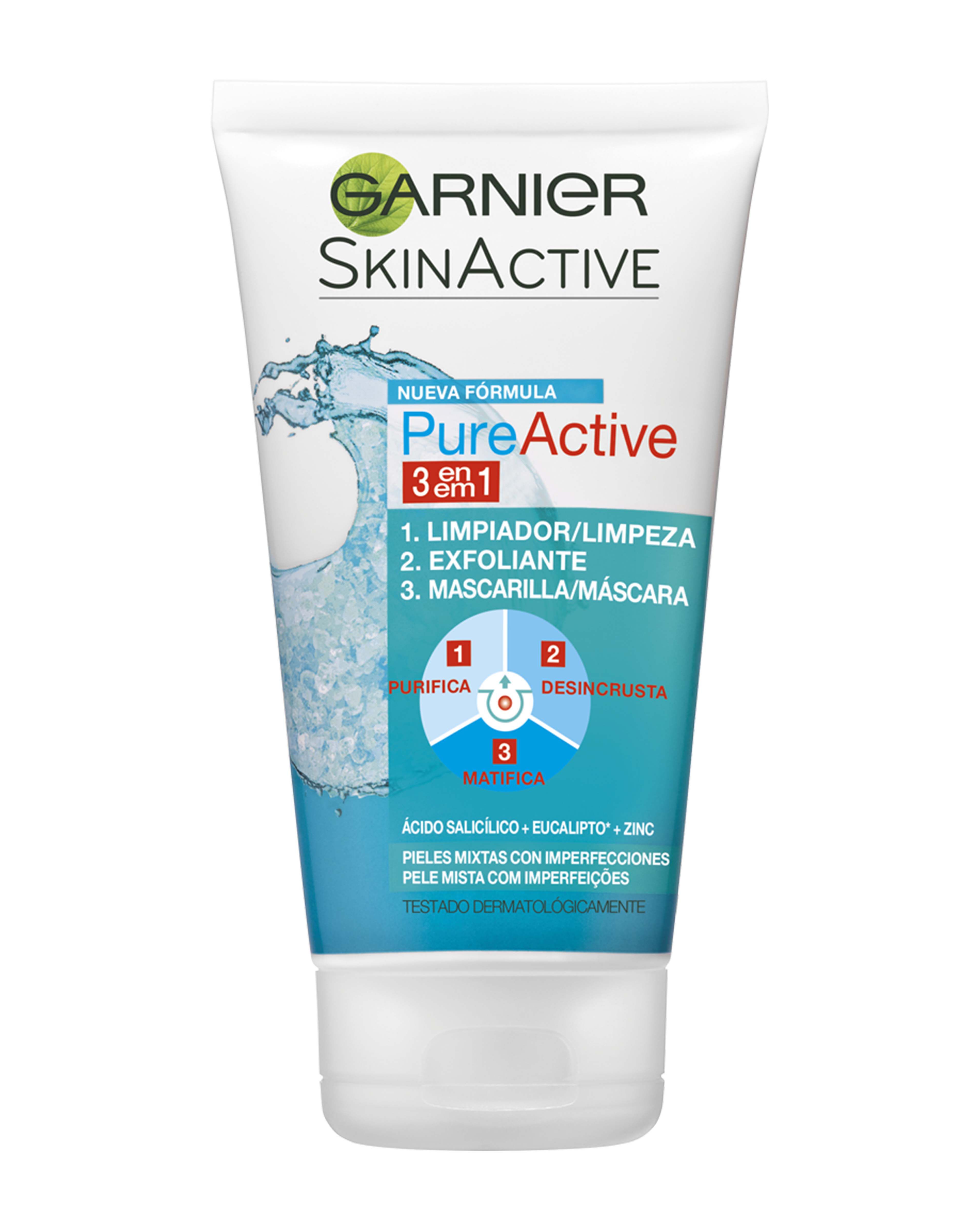 Gel facial limpiador Garnier 150ml pure active