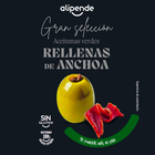 Aceitunas rellenas de anchoa Alipende 150g seleccion
