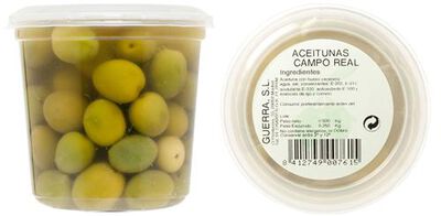 Aceitunas verdes con hueso campo real Guerra 250g