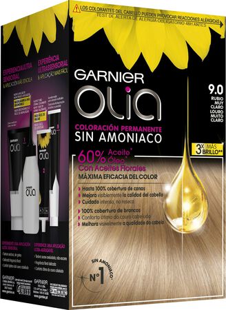 Tinte de cabello sin amon&iacute;aco Garnier Olia n&ordm; 9 rubio muy claro
