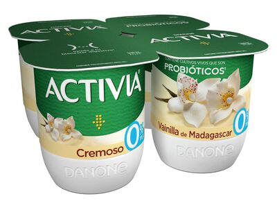 B&iacute;fidus Activia desnatado 0% materia grasa pack 4 vainilla