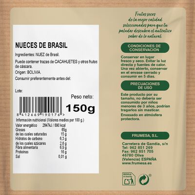 Nuez de Brasil al natural Frumesa 150g