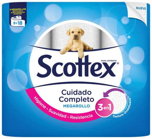 Papel higiénico Scottex 9 rollos megarrollo