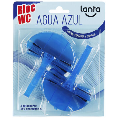 Bloc wc con acci&oacute;n continua de limpieza que limpia perfuma y colorea Lanta 2x40 g
