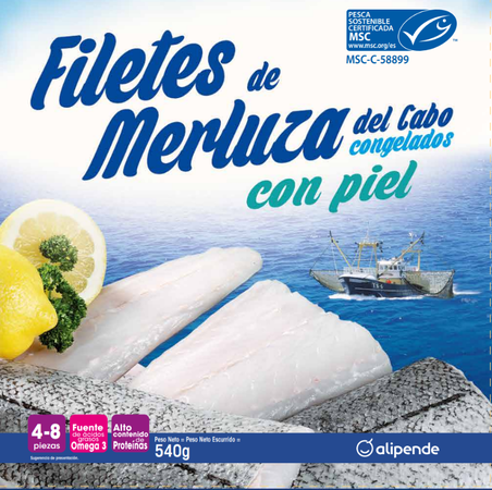 Filetes de merluza Alipende 540g con piel