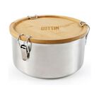 Fiambrera inox Quttin com tapa bambú redonda 1590ml