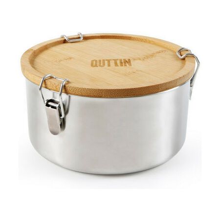 Fiambrera inox Quttin com tapa bambú redonda 1590ml