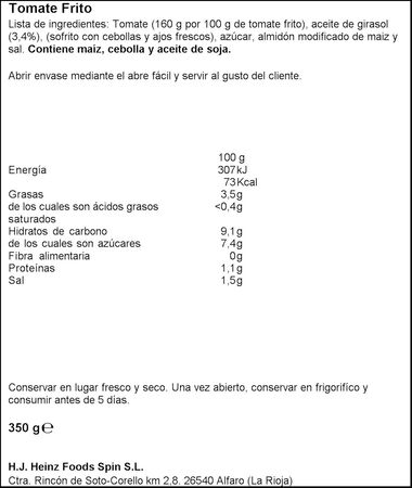 Tomate frito sin gluten abre fácil Orlando350g